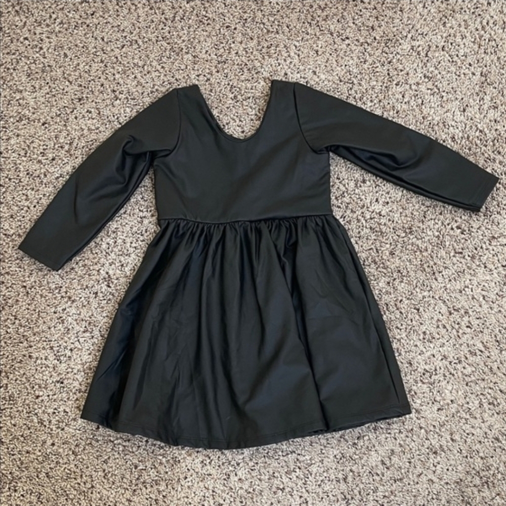 MONICA & ANDY VEGAN LEATHER Black TODDLER Dress 🖤 PERFECT SHAPE